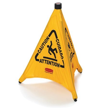 Multilingual Wet Floor Pop Up Safety Cone