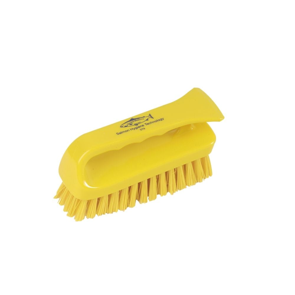 Stiff Grippy Hand Scrubbing Brush - 152mm - Yellow