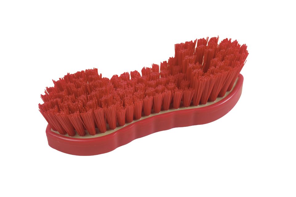 Hygiene Dual Stiff Double Winged Scrubbing Brush - 210mm - Red