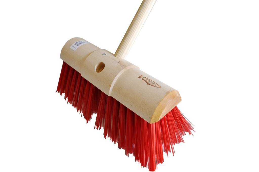 Complete Red PVC Industrial Stiff Broom - 13"