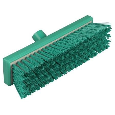 Hygiene Stiff Flat Sweeping Broom Head - 305mm - Green