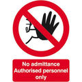 No Admittance Sign - Self Adhesive