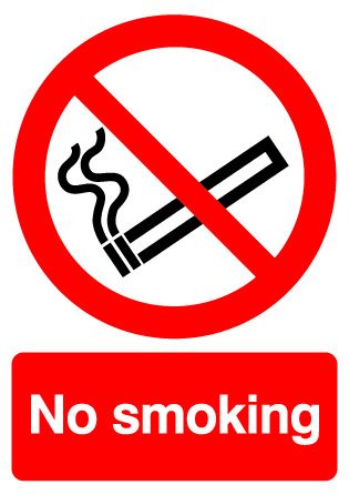 No Smoking Sign - Self Adhesive - 297mm
