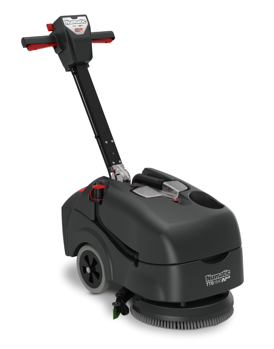 Numatic TTB1840NX-R Cordless Compact Scrubber Dryer with two batteries