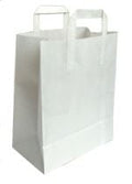 Kraft Paper Carrier Bags - Small - White