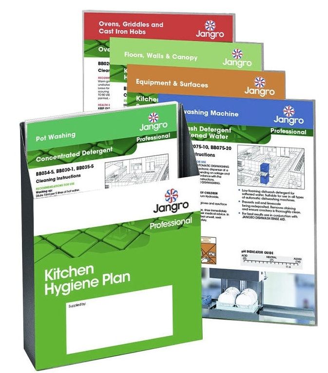 Jangro Professional Kitchen Hygiene Plan Instruction Sheets - 10 Pack - A4