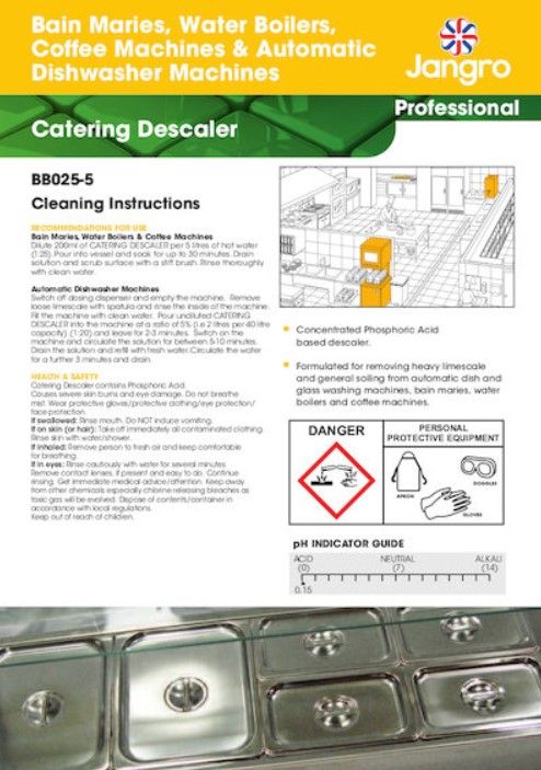 Jangro Professional Kitchen Hygiene Plan Instruction Sheets - 10 Pack - A4